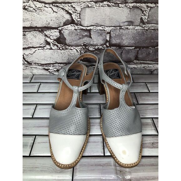 Vintage Jeffrey Campbell White Cap Gray Leather Perforated Sandals Women’s 7M US - Picture 3 of 16